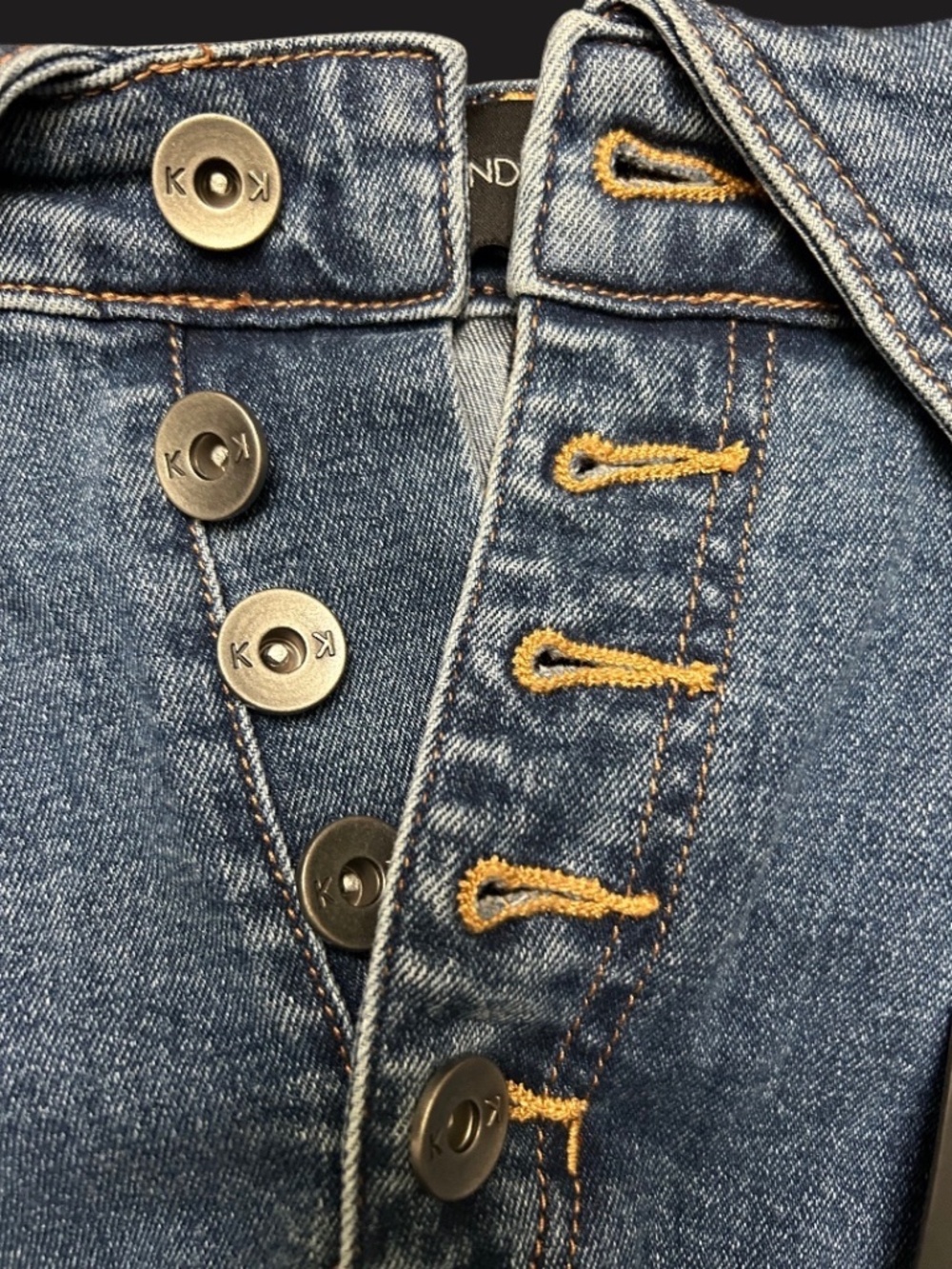 NWT. Kendall & Kylie Button Fly Denim Skirt - Picture 3 of 4